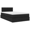vidaXL Bett mit Stauraum und LED mit LED Schwarz 120 x 190 cm Stoff