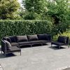 vidaXL 6-tlg. Garten-Lounge-Set mit Kissen Poly Rattan Dunkelgrau