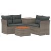 vidaXL Sofa Set 6 stk. Grau und Dunkelgrau Polyrattan und Stahl