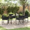 vidaXL Garten Essgruppe 5 pcs Schwarz Poly-Rattan