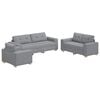 vidaXL Sofa 3 stk. Hellgrau Leinenmischgewebe