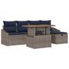 vidaXL Garten-Sofa-Set 6 pcs Grau Poly-Rattan