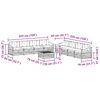 vidaXL Outdoor-Sofagarnitur mit Kissen 9 pcs Natur und Creme