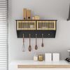 vidaXL Wandgarderobe mit Haken Schwarz 80x24x35,5 cm Holzwerkstoff