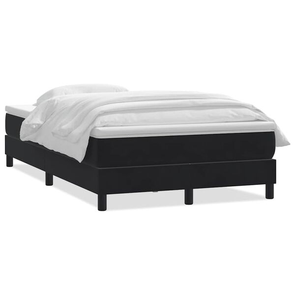 vidaXL Boxspringbett mit Matratze Schwarz 120x210 cm Samt