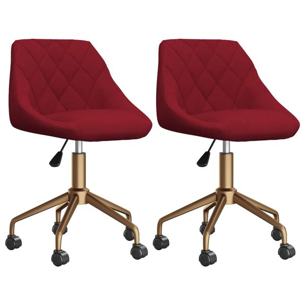 vidaXL Esszimmerst&uuml;hle 2 Stk. Drehbar Weinrot Samt