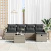 vidaXL Sofa Set mit Kissen mit Speicher Hellgrau Poly-Rattan