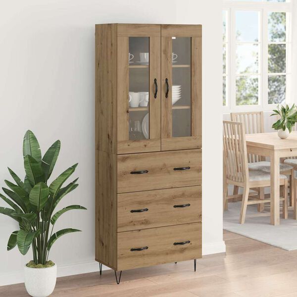 vidaXL Highboard Artisan-Eiche 69,5 x 34 x 90 cm Holzwerkstoff