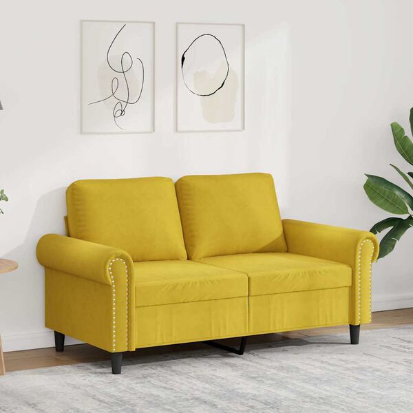 vidaXL 2-Sitzer-Sofa Gelb 120 cm Samt