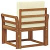 vidaXL Outdoor-Sofa Massives Akazienholz und Polyester Natur