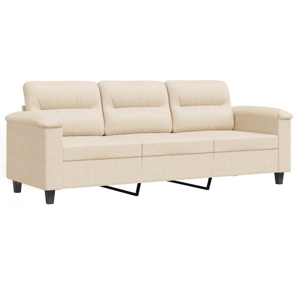 vidaXL 3-Sitzer-Sofa Beige 180 cm Mikrofasergewebe