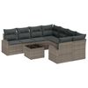 vidaXL Sofa Set mit Kissen mit Speicher 9 pcs Grau Poly-Rattan