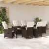 vidaXL Garten Essgruppe mit Kissen 7 pcs Braun Poly-Rattan
