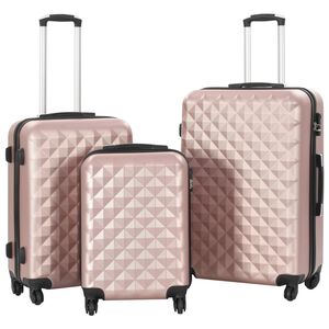 vidaXL Hartschalen-Trolley-Set 3 Stk. Ros&eacute;gold ABS