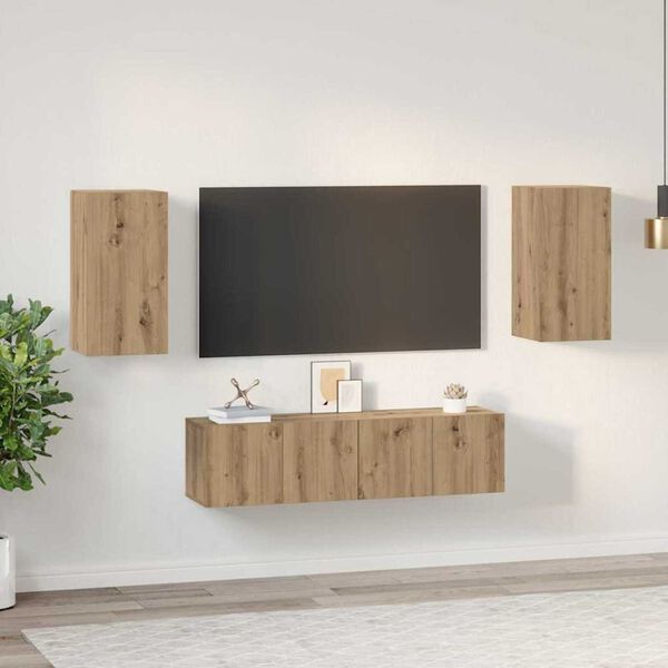 vidaXL TV-Schrank-Set 4 pcs Artisan-Eiche 30,5 x 30 x 60 cm