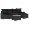 vidaXL Gartensofa-set 6 stk. Schwarz Poly Rattan