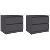 vidaXL Nachttische 2 Stk. Grau 50x39x43,5 cm Holzwerkstoff