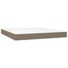 vidaXL Boxspringbett mit Matratze & LED Taupe 160x200 cm Stoff
