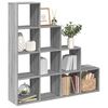 vidaXL Raumteiler-B&uuml;cherregal 4 Stufen Grau Sonoma 131,5x29x131,5 cm