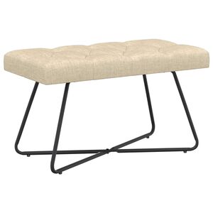 vidaXL Bank mit Knopfheftung Creme 80 x 40 x 46 cm Stoff