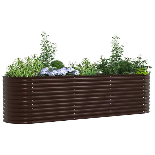 vidaXL Garten-Hochbeet Braun 320 x 80 x 81 cm Stahl
