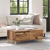 vidaXL Couchtisch mit Schubladen Altholz 90 x 50 x 35 cm Holzwerkstoff
