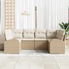 vidaXL Garten-Sofa-Set mit Kissen mit Speicher 6 pcs Beige Poly Rattan
