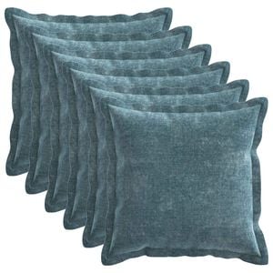 vidaXL Kissenbezug 6 pcs HOUTEN Blau 40 x 40 cm Chenille-Stoff