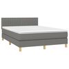 vidaXL Boxspringbett mit Matratze & LED Dunkelgrau 140x190 cm Stoff