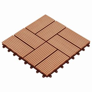 vidaXL Terrassenfliese 11 pcs Teak 30 x 30 cm WPC