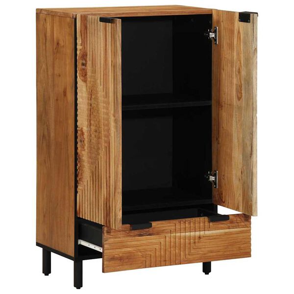vidaXL Highboard mit Regal Natur 60 x 33,5 x 100 cm Massivholz Akazie