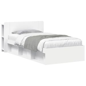 vidaXL Bettgestell mit Stauraum Wei&szlig; 90 x 190 cm Holzwerkstoff