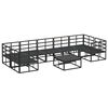 vidaXL Gartensofa-set mit Kissen 8 pcs Schwarz Aluminium