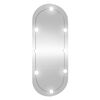 vidaXL Wandspiegel mit LED-Leuchten 25x60 cm Glas Oval