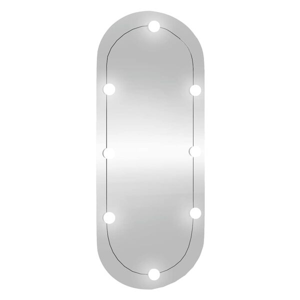 vidaXL Wandspiegel mit LED-Leuchten 25x60 cm Glas Oval
