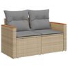 vidaXL 6-tlg. Garten-Sofagarnitur mit Kissen Beige Poly Rattan Akazie