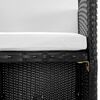 vidaXL 5-tlg. Garten-Essgruppe mit Auflagen Poly Rattan Schwarz