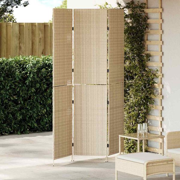 vidaXL Raumteiler Beige 146 x 200 cm Poly-Rattan