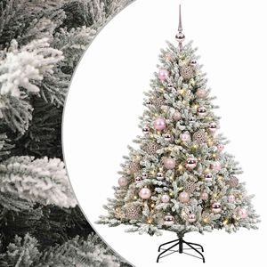 vidaXL K&uuml;nstlicher Weihnachtsbaum mit Weihnachtskugel 120 cm 150 LEDs