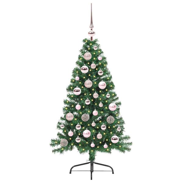 vidaXL Künstlicher vorbeleuchteter Weihnachtsbaum Grün 120 cm PVC