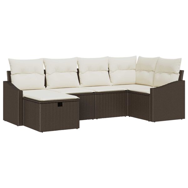 vidaXL Sofa Set mit Kissen 6 pcs Poly-Rattan
