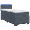 vidaXL Boxspringbett mit Matratze und LED Dunkelgrau Einzeln Samt