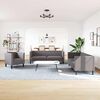 vidaXL 3-tlg. Chesterfield-Sofa-Set Grau Kunstleder