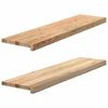 vidaXL Treppenstufen 2 Stk. Unbehandelt 100x30x2 cm Massivholz Eiche