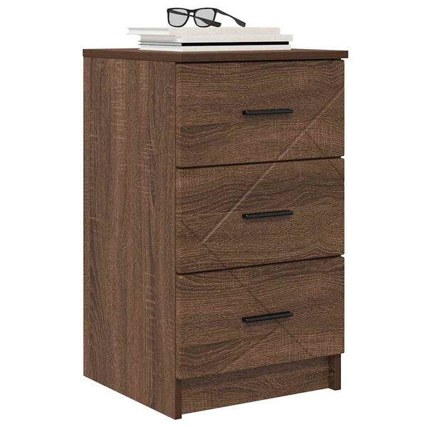 vidaXL Nachttisch Braun Eichen-Optik 38 x 38 x 66 cm Holzwerkstoff