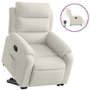 vidaXL Relaxsessel mit Aufstehhilfe Elektrisch Creme Samt