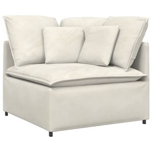 vidaXL Modulares Sofa Eckmodul mit Kissen Creme 100 cm