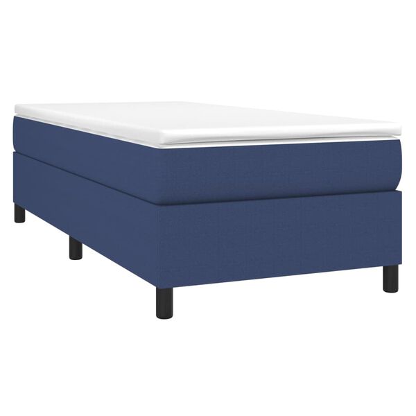 vidaXL Boxspringbett mit Matratze Blau 90x190 cm Stoff