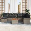 vidaXL Garten-Sofa-Set mit Kissen mit Speicher 9 pcs Grau Poly Rattan