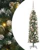 vidaXL K&uuml;nstlicher schlanker Weihnachtsbaum Gr&uuml;n und Wei&szlig; 120 cm